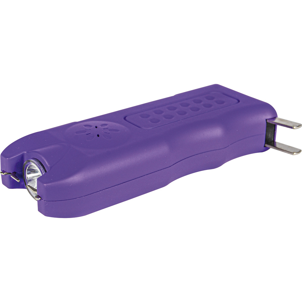 80,000,000 volt MultiGuard Stun Gun Alarm and Flashlight with Built in Charger Purple view 3